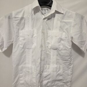 Cubavera Boys White Guayabera Shirt